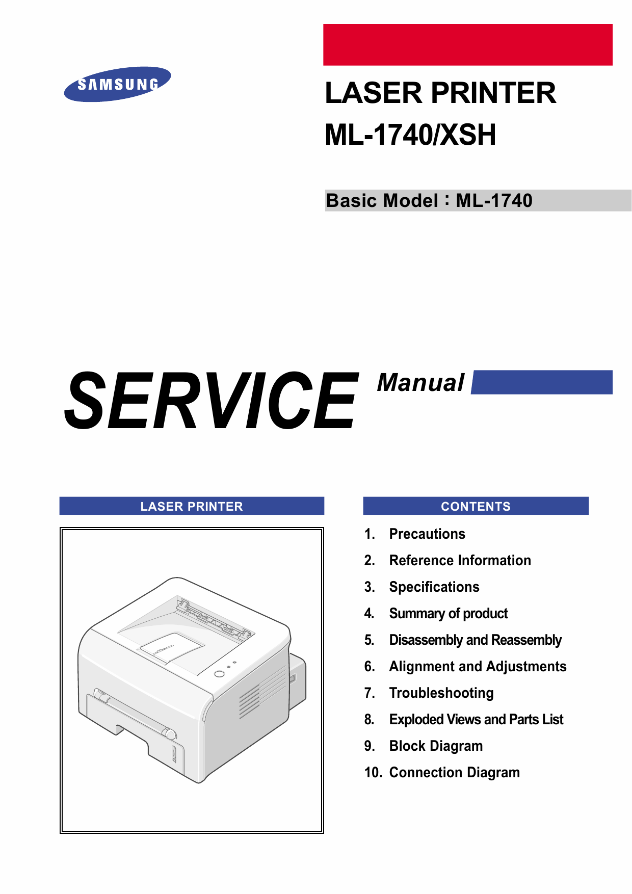 Samsung Laser-Printer ML-1740 Parts and Service Manual-1
